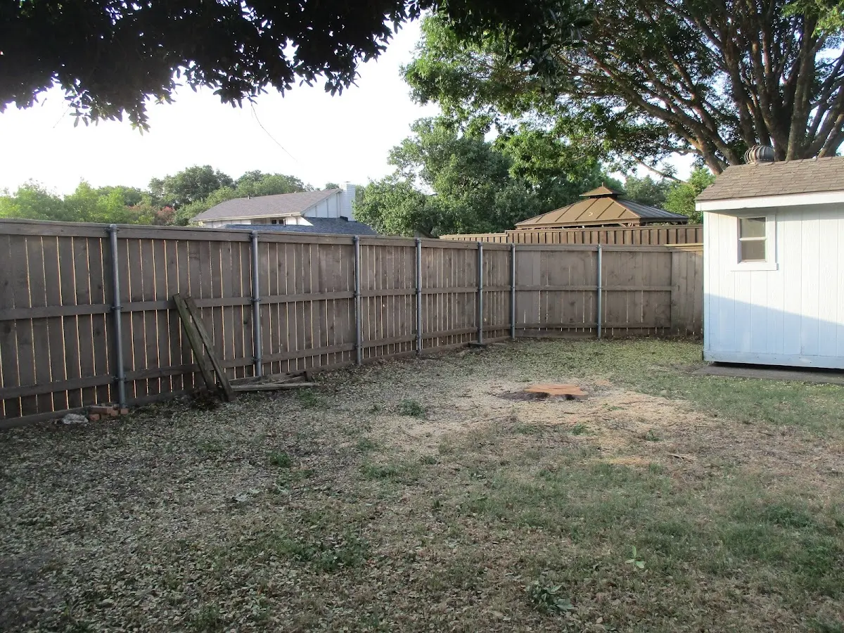 Cleared yard after professional tree removal in Pantego